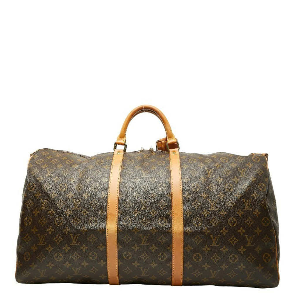 Louis Vuitton Monogram Keepall Bandouliere Boston Bag Shoulder Brown Leather